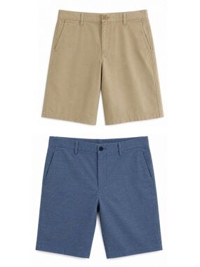 2 Piece Flat Front Short Bundle - Khaki Dockers, Blue Calvin Klein – Size 40 EUC